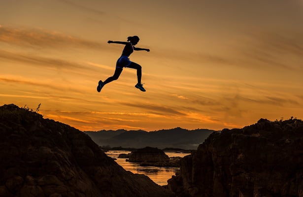 Athletic Girl Jumping